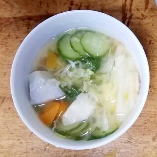 里芋と白菜の味噌汁